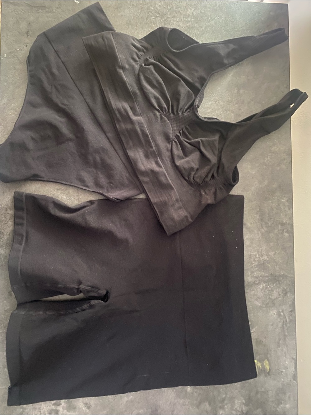 YITTY Black Seamless High-Waist Shorts and Tank Bra Set